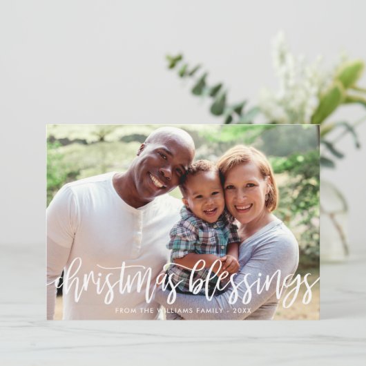 クリスマス恵みブラシスクリプトファミリーフォト シーズンカード (スタンド正面)
