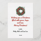 クリスマス恵みホイルクリスマスカード 箔シーズンカード (裏面)