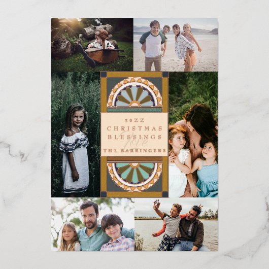 クリスマス恵みホリデーフォトフォイルカード 箔シーズンカード (正面)