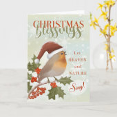 クリスマス恵みレット天国と自然歌 カード (黄色い花)