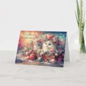 クリスマス恵みヴィンテージ子猫の聖句 シーズンカード (正面)