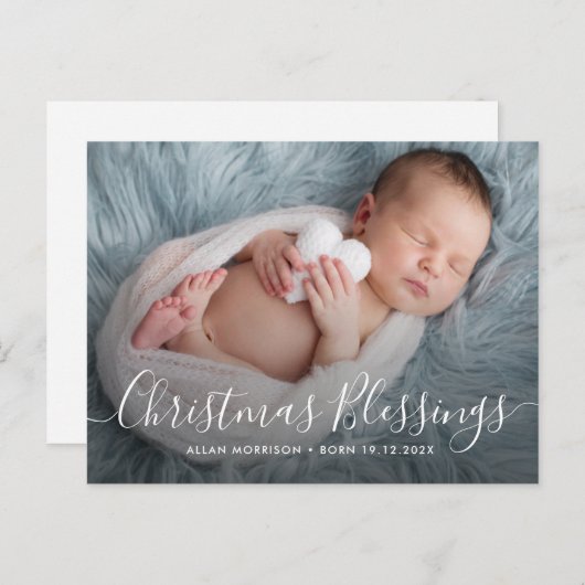 クリスマス恵み休暇の誕生のお知らせ ポストカード (正面/裏面)