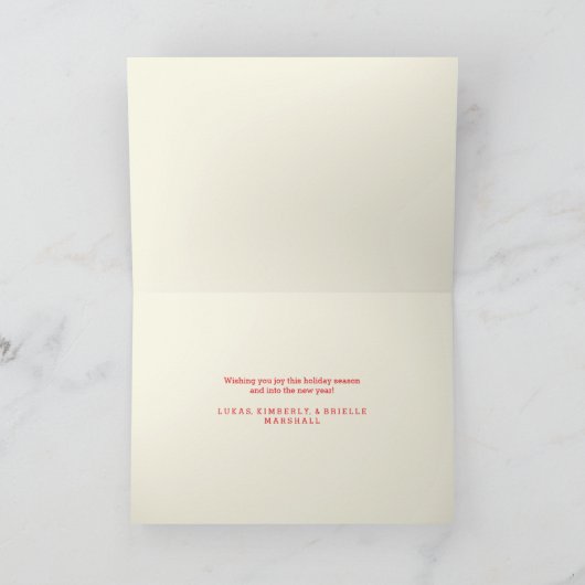 クリスマス恵み写真ホリデーグリーティングカード シーズンカード (内部)