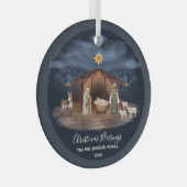 クリスマス恵み出生クリスチャン ガラスオーナメント (正面右)