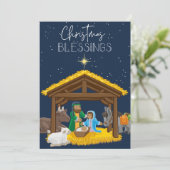 クリスマス恵み出生ベビーイエスクリスチャン シーズンカード (スタンド正面)