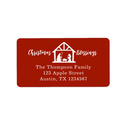 クリスマス恵み出生ホワイトタイポグラフィ ラベル (正面)