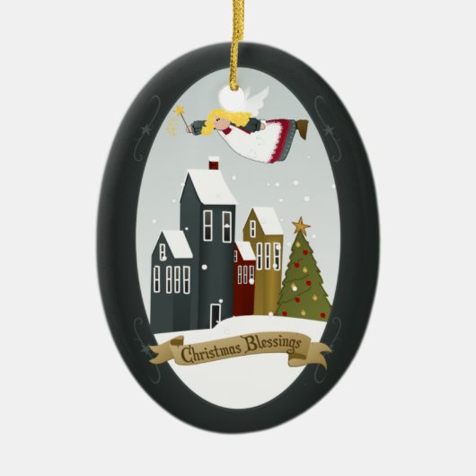 クリスマス恵み天使 |オーナメント セラミックオーナメント (正面)