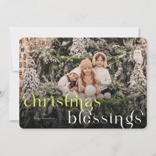 クリスマス恵み宗教的なクリスマスフォト シーズンカード (正面)