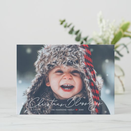 クリスマス恵み宗教的な休日の写真カード (スタンド正面)