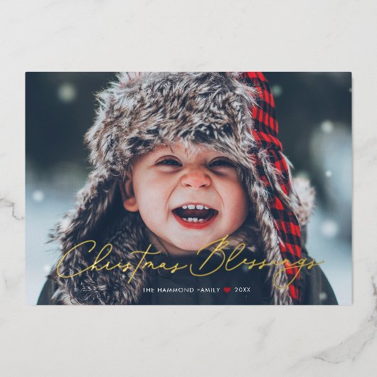 クリスマス恵み宗教箔ホリデーカード 箔シーズンカード (正面)