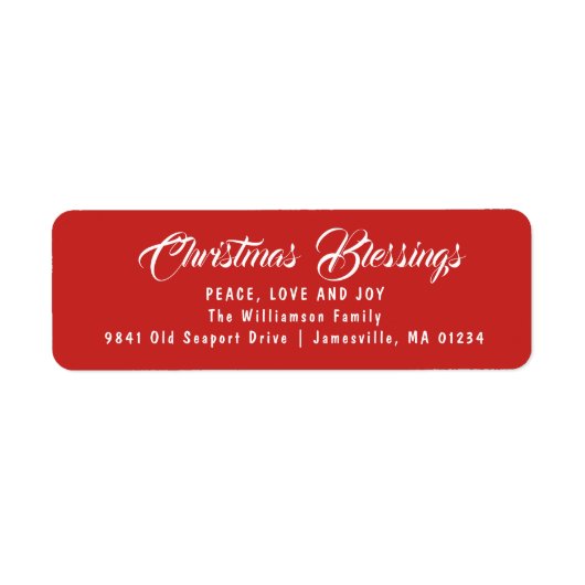 クリスマス恵み差出人住所ラベル赤 ラベル (正面)