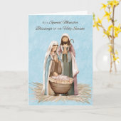 クリスマス恵み感謝してい出生シーン カード (黄色い花)