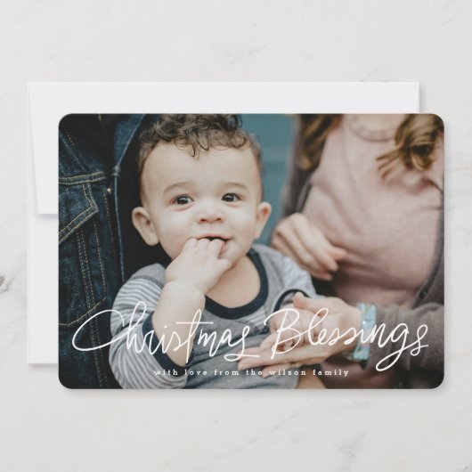 クリスマス恵み手書宗教 シーズンカード (正面)