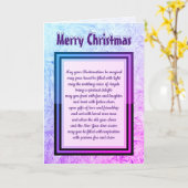 クリスマス恵み紫色の霜のデザイン カード (黄色い花)