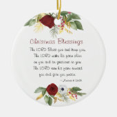 クリスマス恵み賛美主あなた冬フローラ セラミックオーナメント (正面)