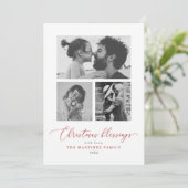 クリスマス恵み赤いスクリプト複数写真 シーズンカード (スタンド正面)