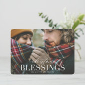 クリスマス恵み赤い格子模様の写真カード シーズンカード (スタンド正面)