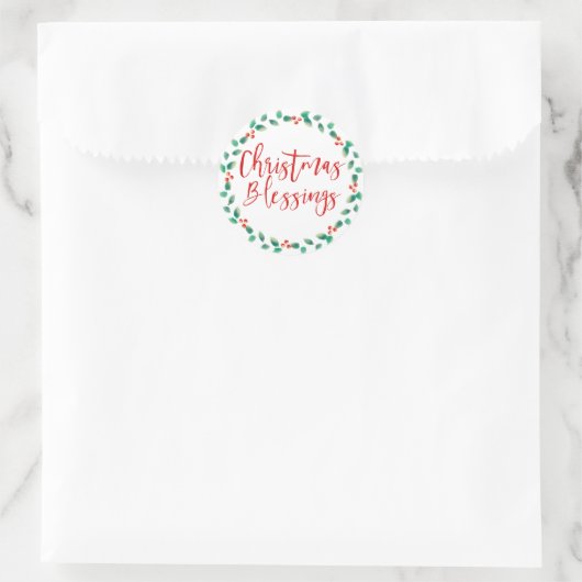 クリスマス恵み赤と緑の封筒用シール ラウンドシール (バッグ)