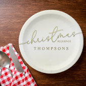 クリスマス恵み金ゴールド書道台本 ペーパープレート