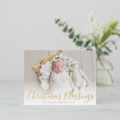 クリスマス恵み金ゴールド箔の誕生発表 箔シーズンポストカード (立ち正面)