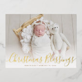 クリスマス恵み金ゴールド箔の誕生発表 箔シーズンポストカード (正面)