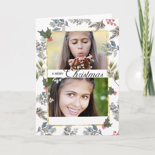 クリスマス恵み2フォトカードソフトウォーター色 カード (正面)