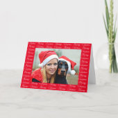 クリスマス恵み3 Photo Repeating Words Red Ho シーズンカード (正面)