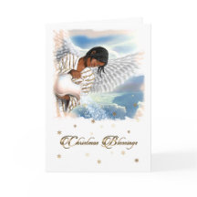 クリスマス恵み。アフリカ系アメリカ人エンジェル