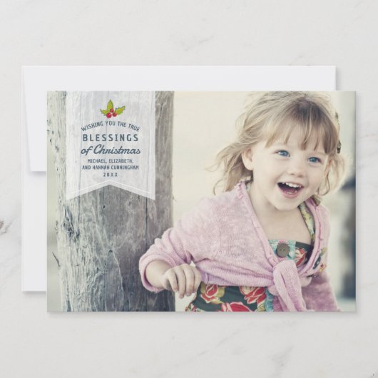 クリスマス恵み |ホリデーフォトカード シーズンカード (正面)