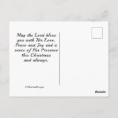 クリスマス恵み、愛の平和の喜び、深紅色 ポストカード (裏面)