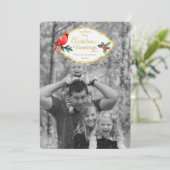 クリスマス恵み（鳥）ショウジョウコウカンチョウホリーツリーホリデイ シーズンカード (スタンド正面)