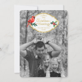 クリスマス恵み（鳥）ショウジョウコウカンチョウホリーツリーホリデイ シーズンカード