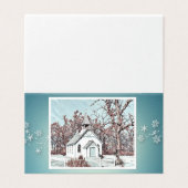 クリスマス恵み- Snowy Church -ターコイズ (外部フラット)