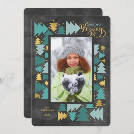 クリスマス恵みChristian Carcoa Photo シーズンカード (正面/裏面)