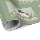 クリスマス恵みSnowBirdsヴィンテージ再生 ラッピングペーパー (ロールコーナー)