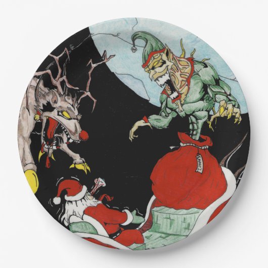 クリスマス悪夢カスタム紙プレート ペーパープレート (正面)