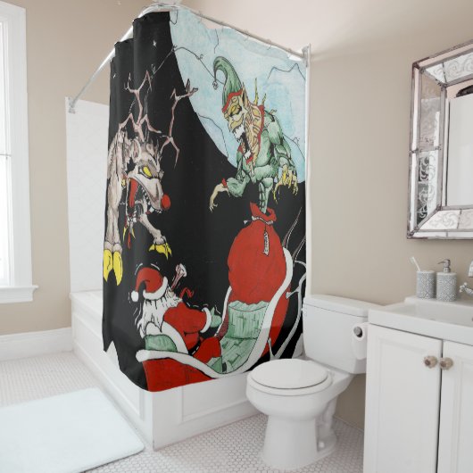 クリスマス悪夢シャワーカーテン シャワーカーテン (インサイチュ)