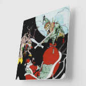 クリスマス悪夢スクエアウォールクロック スクエア壁時計 (傾斜)