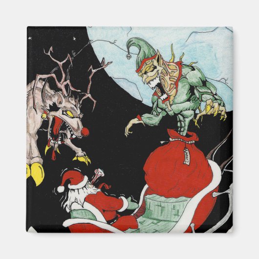 クリスマス悪夢2インチスクエアマグネット マグネット (正面)