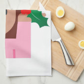 クリスマス情報ガール絵文字 キッチンタオル (四つ折り)