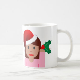 クリスマス情報ガール絵文字 コーヒーマグカップ