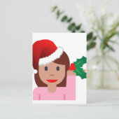 クリスマス情報ガール絵文字 シーズンポストカード (スタンド正面)