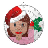 クリスマス情報ガール絵文字 ダーツボード (正面)
