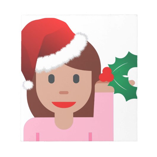 クリスマス情報ガール絵文字 ノートパッド (正面)