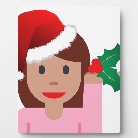 クリスマス情報ガール絵文字 フォトプラーク (正面)