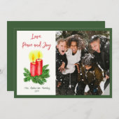 クリスマス愛のスピリット平和と喜びの写真 シーズンカード (正面/裏面)
