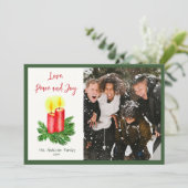 クリスマス愛のスピリット平和と喜びの写真 シーズンカード (スタンド正面)