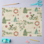 クリスマス愛の喜び平和の希望の水の色の切り離し 薄葉紙 (クラフト)