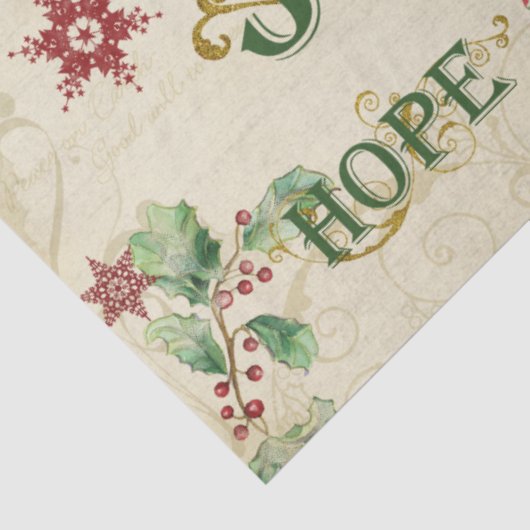 クリスマス愛の喜び平和の希望の水の色の切り離し 薄葉紙 (詳細)