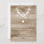 クリスマス愛の平和ジョイ素朴な木のフォトカード シーズンカード (裏面)